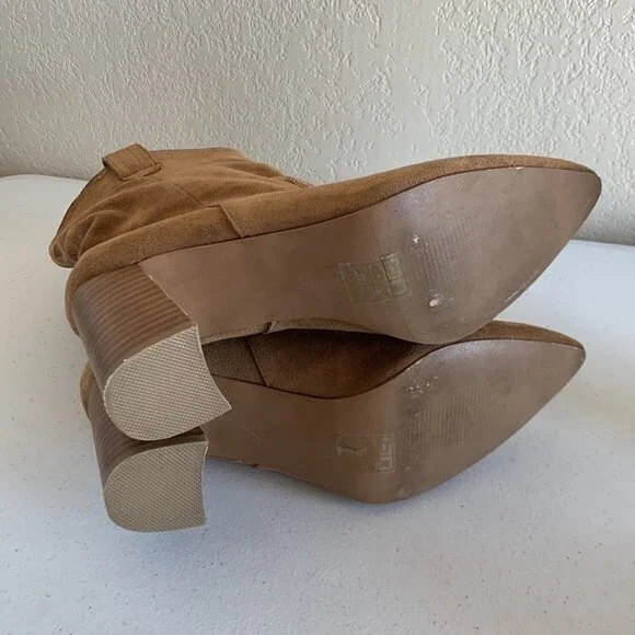 Mi.iM Mavis Western Faux Suede Pointed Toe Block Heel Boots Sz 9 - Picture 8 of 10